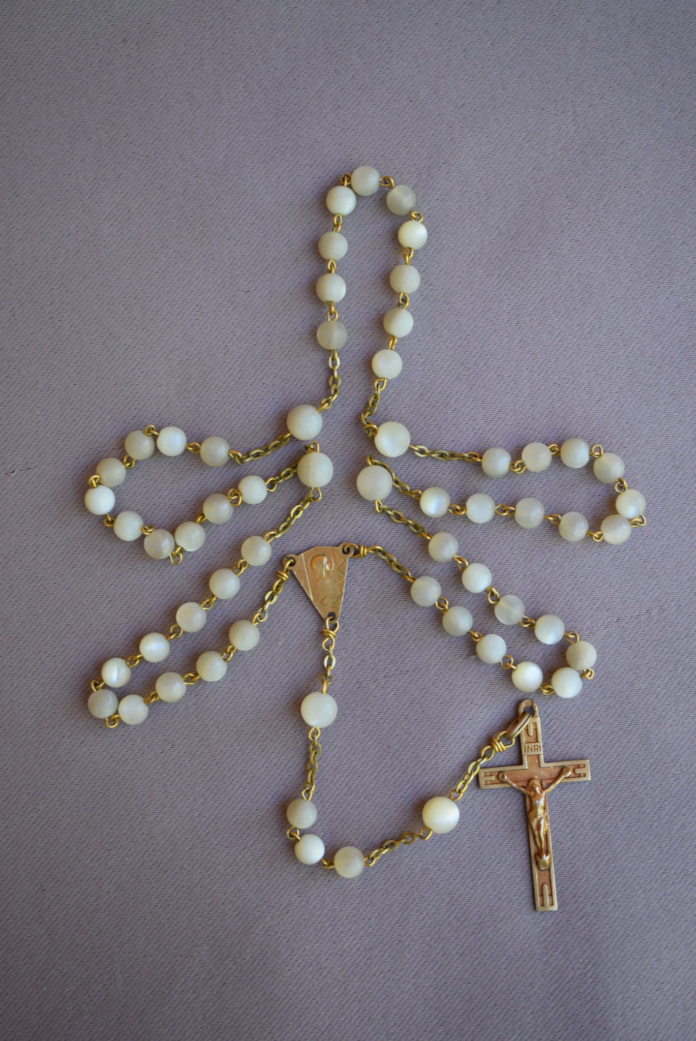Gold Art Deco Rosary - Charmantiques