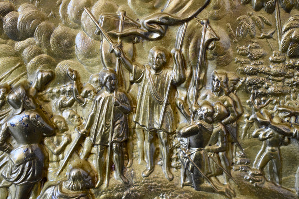 Antique French Brass Wall Plaque of The Discovery of America ...
