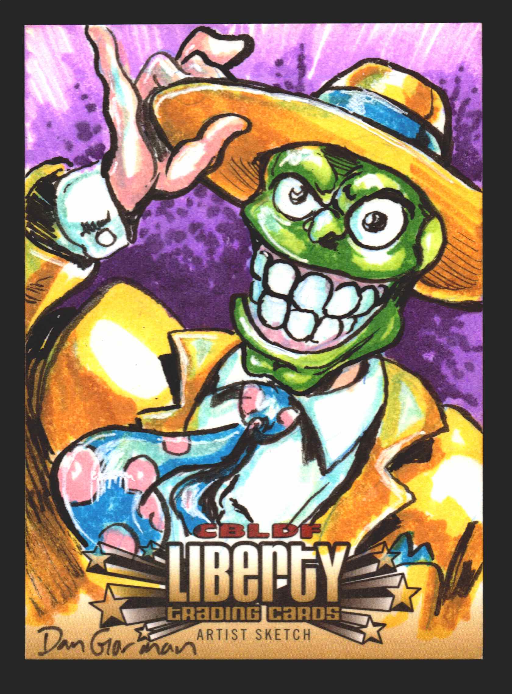 2011 Cryptozoic CBLDF Liberty Artist Sketch Card The Mask by Dan Gorman