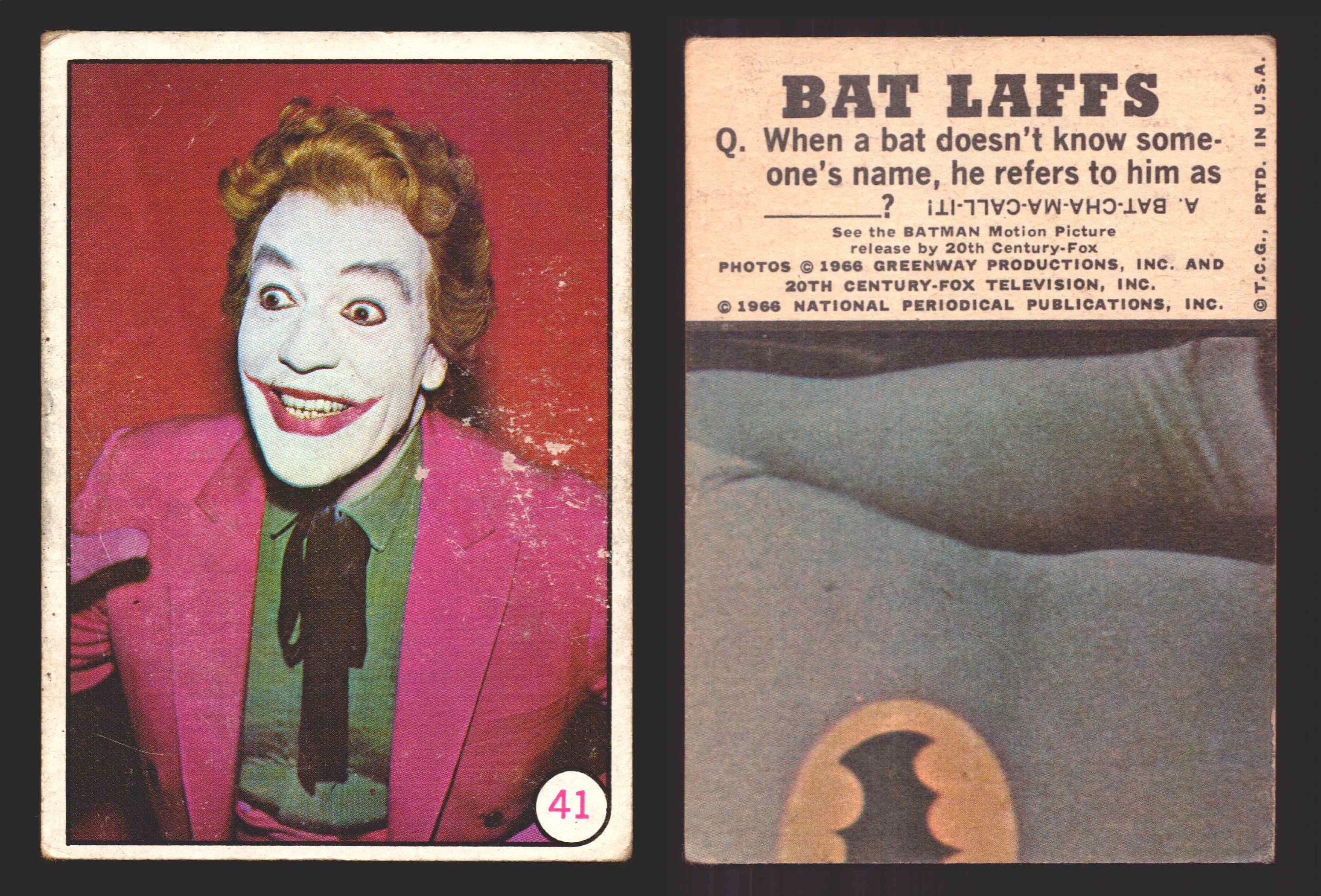 Batman Bat Laffs Vintage Trading Card You Pick Singles #1-#55 Topps 19 ...
