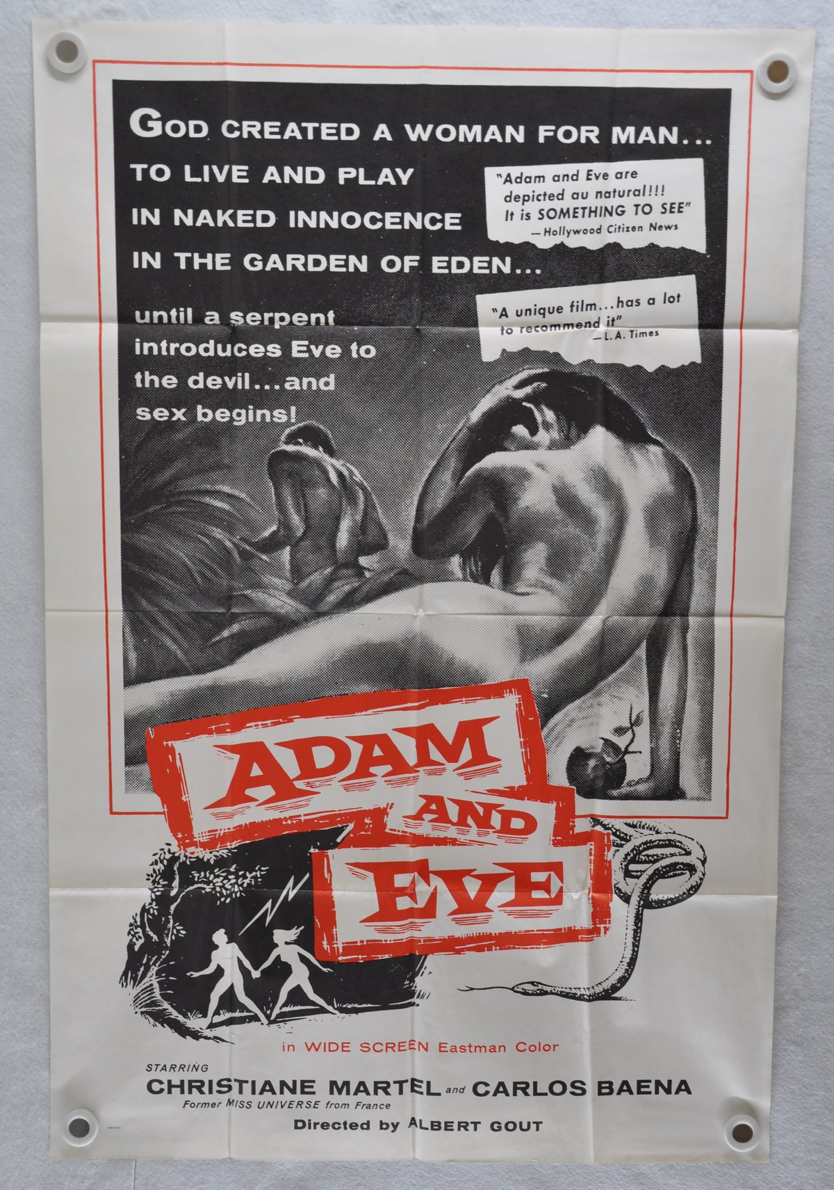 1956 Adam And Eve Original 1sh Movie Poster Christiane Martel Carlos Tvmoviecards Com