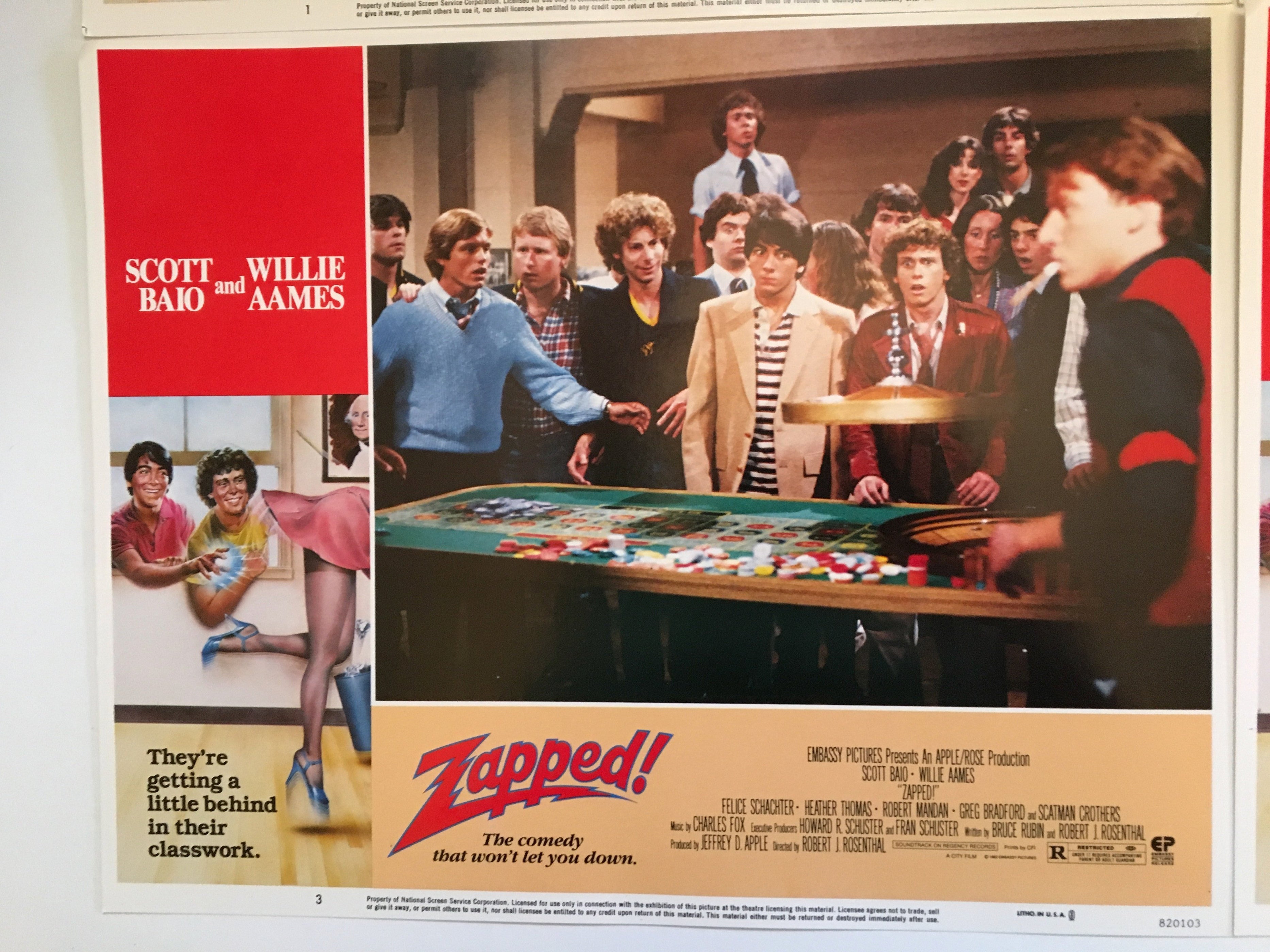 Zapped (1982) Lobby Card (Set of 8) Original 11 x 14 Scott Baio Willie ...