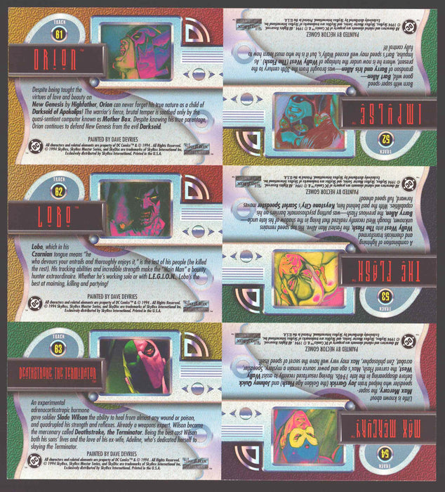 1994 Dc Master Series Uncut 6 Card Promo Sheet Skybox Base Trading Car Tvmoviecards Com