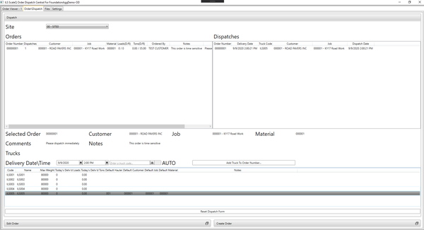 Order Dispatch System Truck Scale Data Management Systems