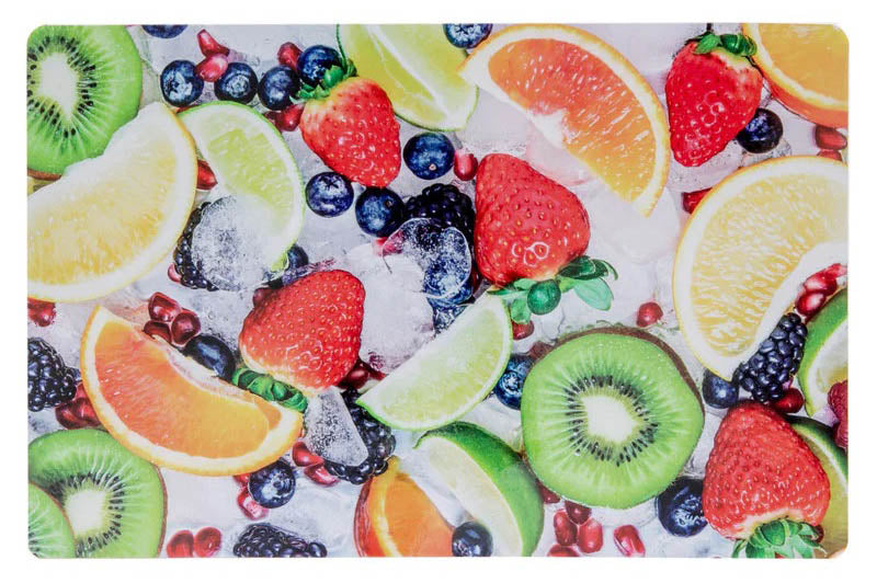 Plastic Placemat (Fresh Fruits On Ice) - Set of 12