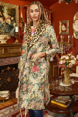 Floral jacquard button-up coat - Satori Designs CA