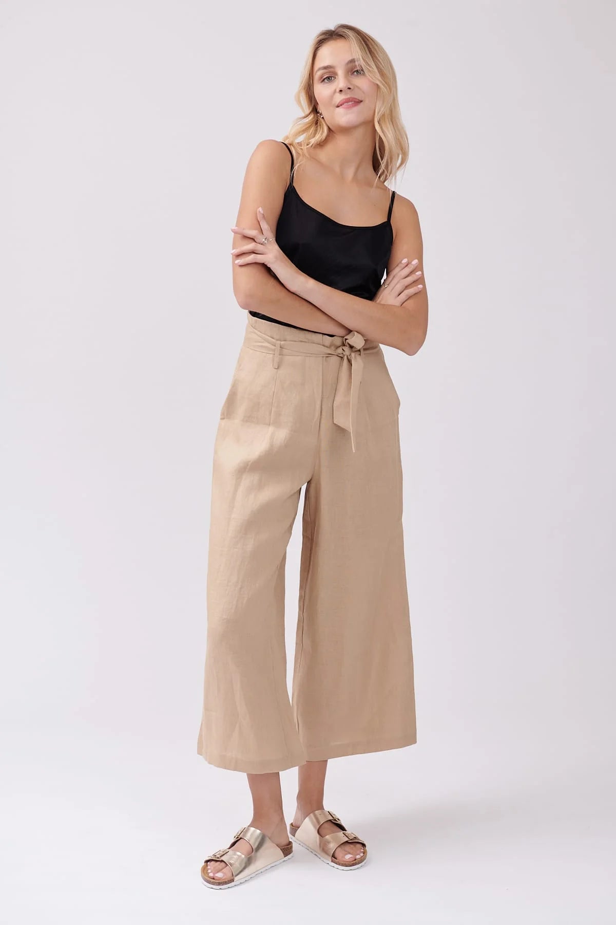 Pearl Linen Trousers - Khahki