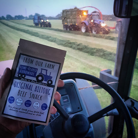 Biltong in tractor