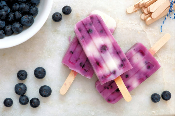 Yogurt and berries ice pops