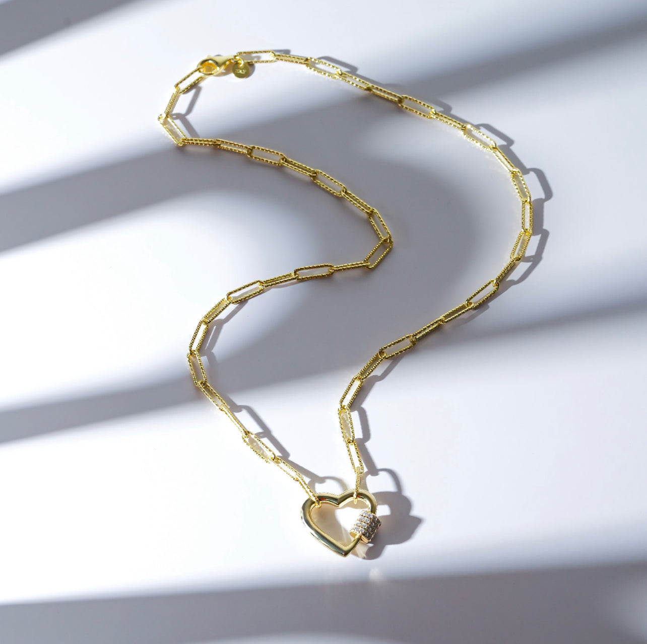 Carabiner Lock Necklace | Gold Vermeil - 18 inch Adjustable to 16, 15 and 14 18K Yellow Gold