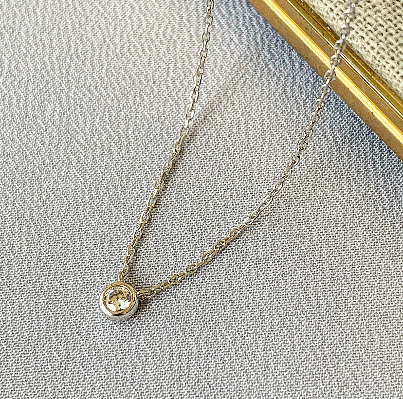 Glint Necklace (3mm CZ Stone) | Handmade Womens Jewelry, Dainty Silver ...