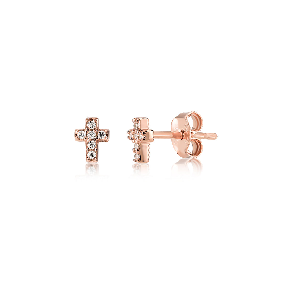 Mini Cross Earrings with CZs | Trendy 