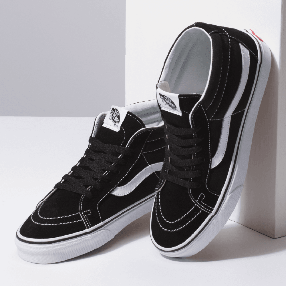 vans sk8 mid pro black white