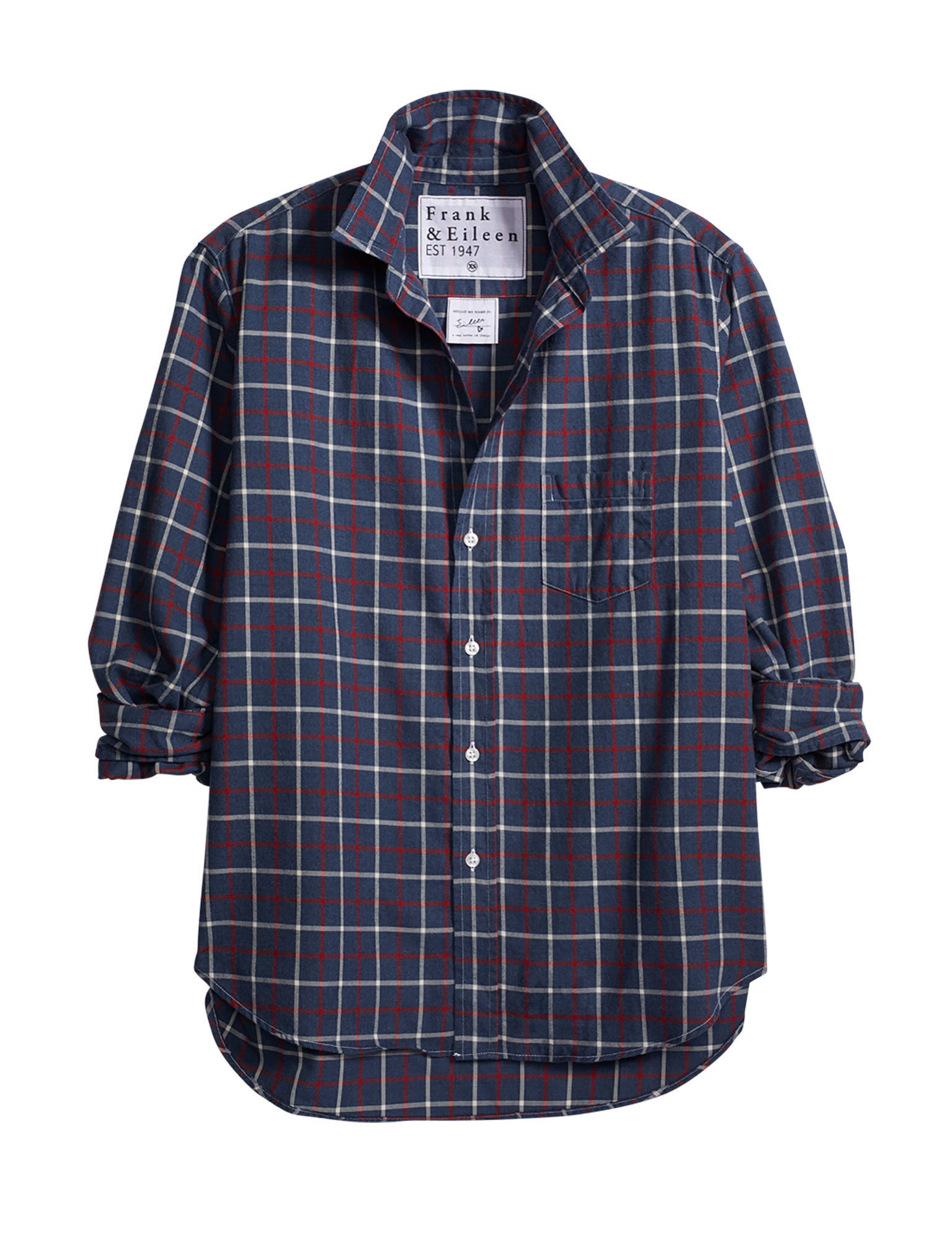 EILEEN Navy with Red and Winter White Plaid, Polar Flannel