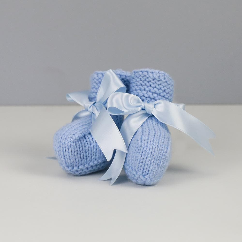 Grace Hand Knitted Baby Booties in Pale 