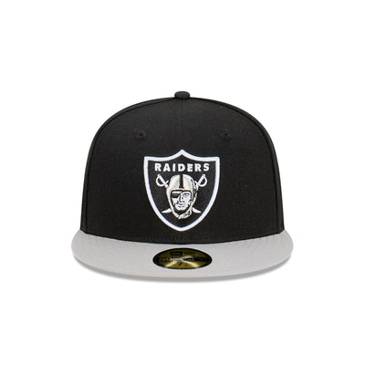 Las Vegas Raiders American Football League 60th Anniversary New Era 59FIFTY Fitted Hat (Black Green Under BRIM) 7 1/2