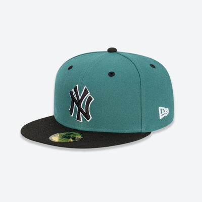New York Yankees Chrome Pinstripe Retro Script Green UV 59FIFTY Fitted Hat
