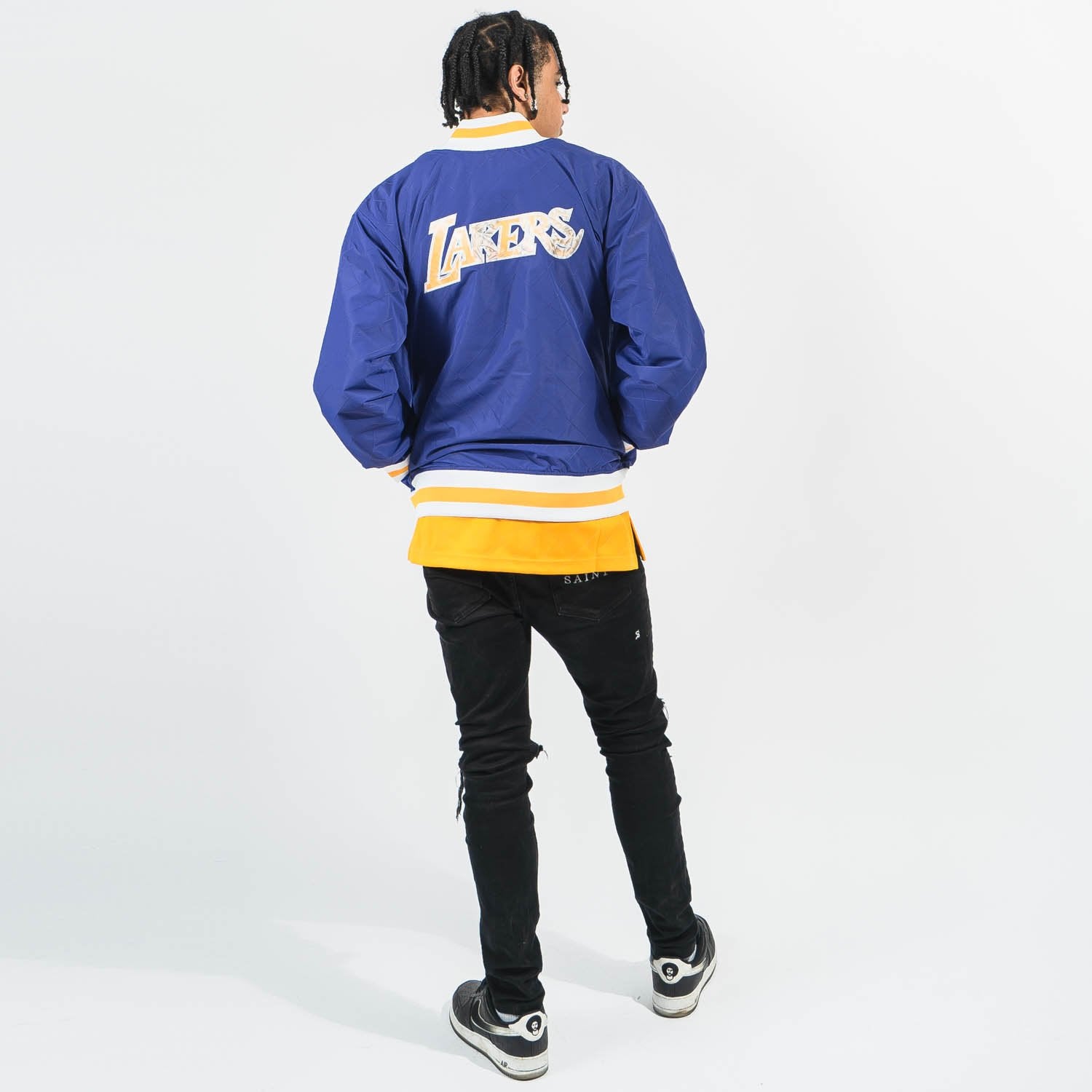 lakers warm up jacket blue