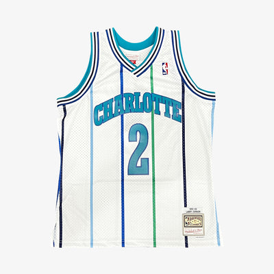 Shop Mitchell & Ness Charlotte Hornets Rex Chapman Swingman Jersey  SMJY3352CHO-WHT white