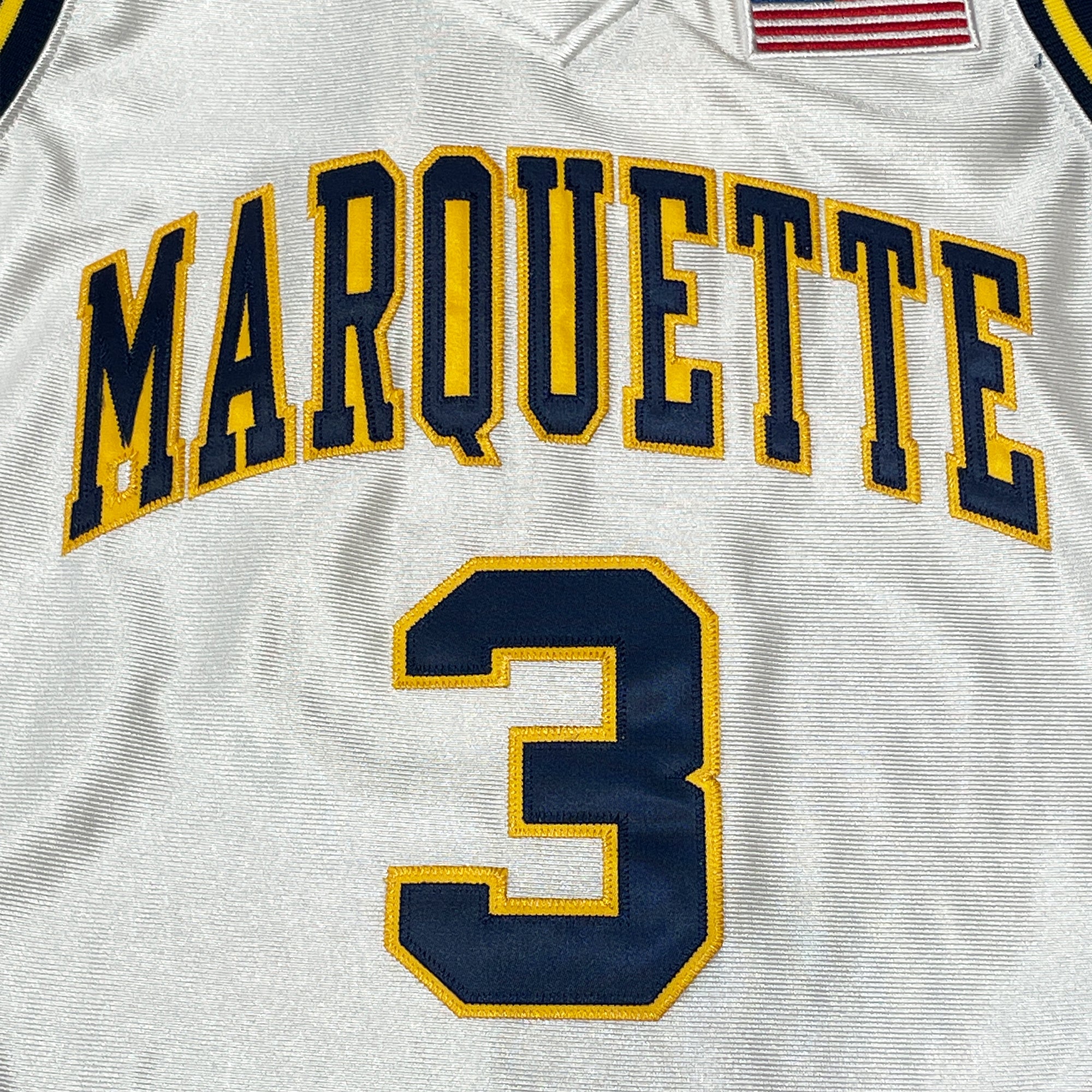 Men's Original Retro Brand Dwyane Wade White Marquette Golden