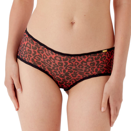 Women's Gossard 13101 Glossies Leopard Sheer Bra (Black/Red 38DD