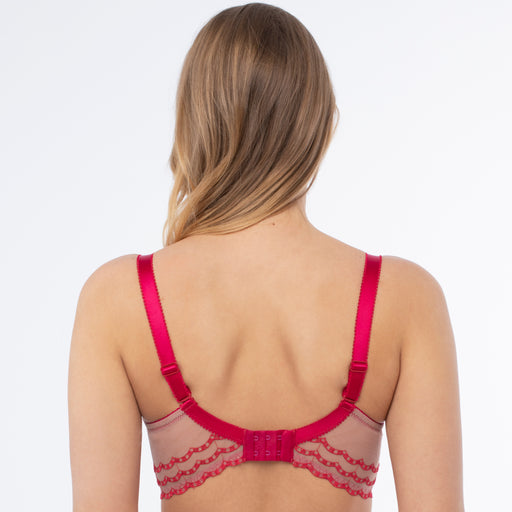 Smooth Balconette Layered Lace Back Solid 1122820-S:PANTONE Haute Red:38D