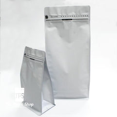 Matte white flat bottom bags 