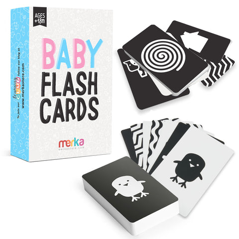 merka high contrast baby flash cards