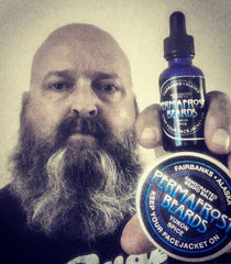 Permafrost Beards Made In Alaska beard balms, beard oils, mustaches waxes, beard wash, shirts and hoodies too.