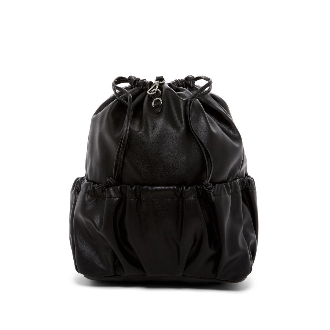 black drawstring backpack women's