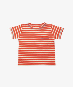 AUB, Navy and Orange Stripes Overall Bib Dress