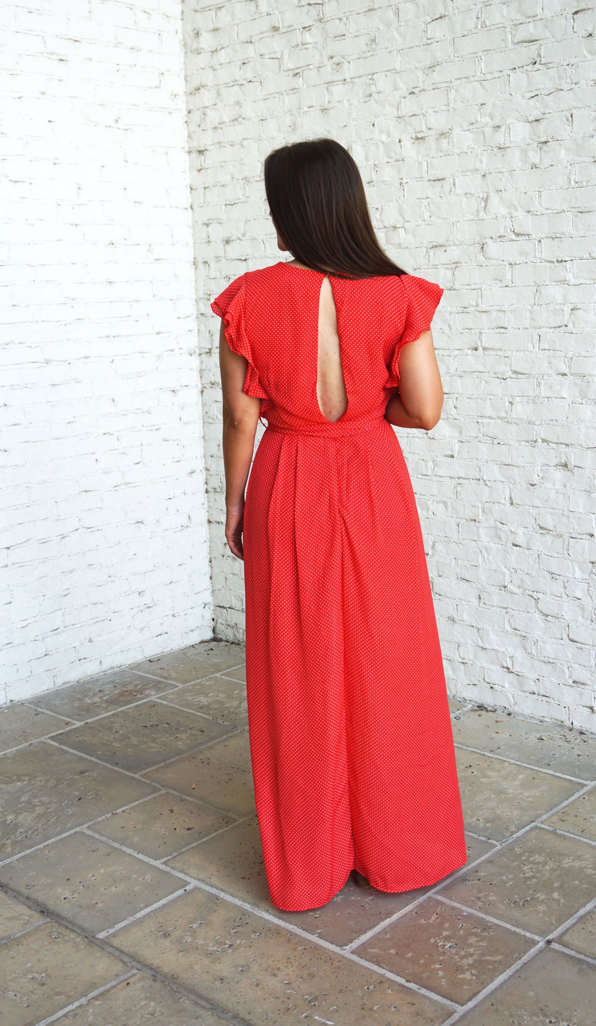 red maxi romper