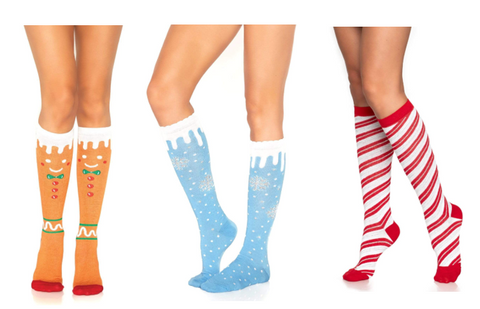 Gingerbread socks // snowflake socks // candy cane socks 