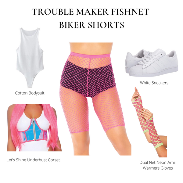 Troublemaker Fishnet Biker Shorts