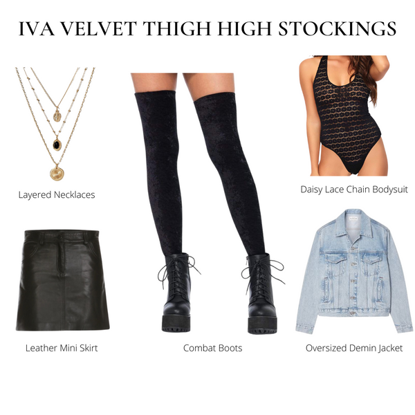 Iva Velvet Thigh High Stockings