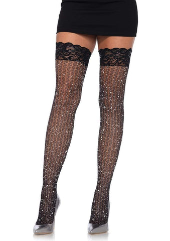 Cable Fishnet Thigh Highs