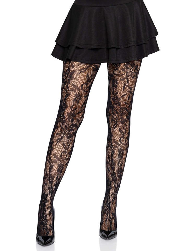 Chantilly Floral Lace Tights, Women's Pantyhose | Leg Avenue