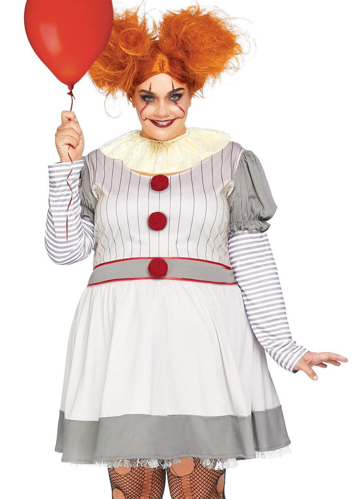 Plus Creepy Clown Costume, Plus Size Halloween Costumes | Leg Avenue