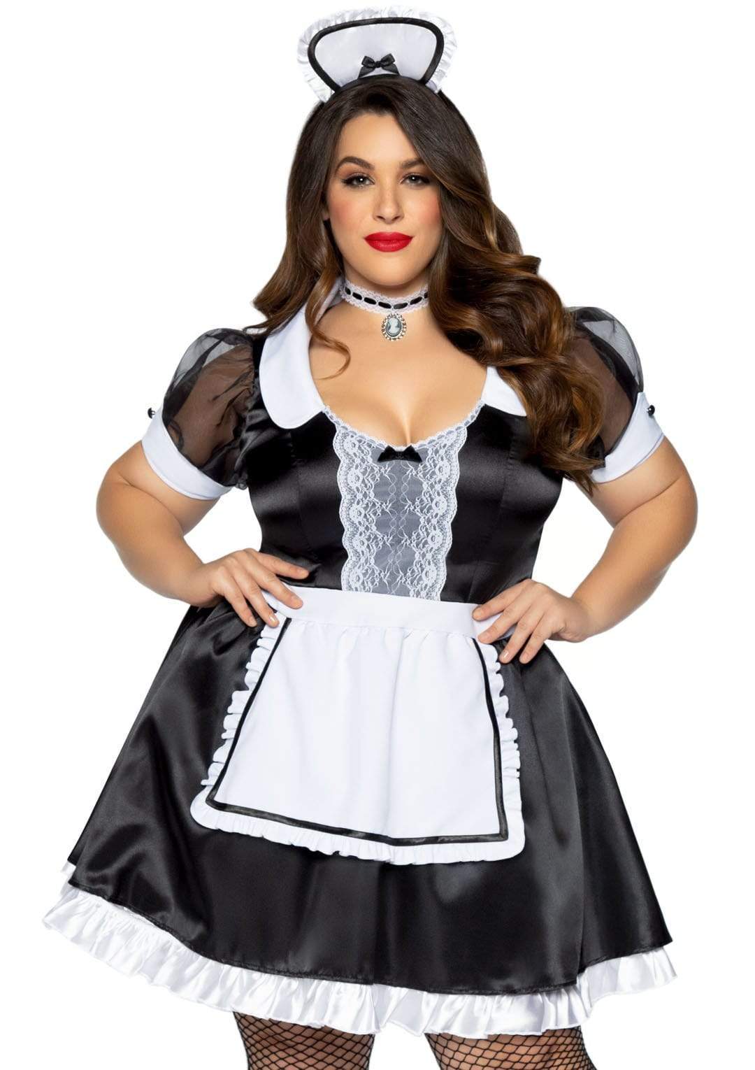 Classic French Maid Plus Size Halloween Costume Leg Avenue