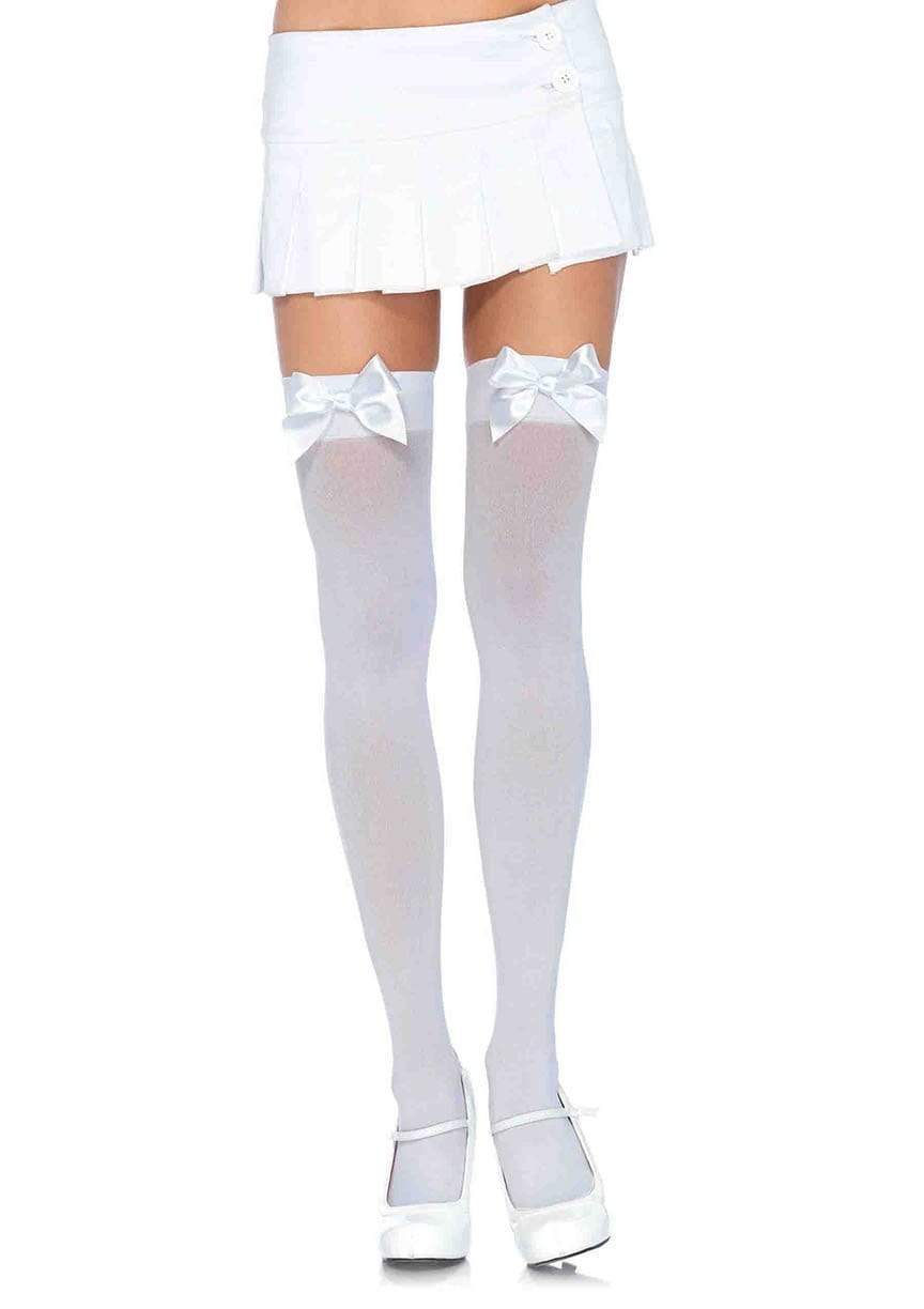 Plus Size Satin Bow Thigh Highs Womens Socks Leg Avenue