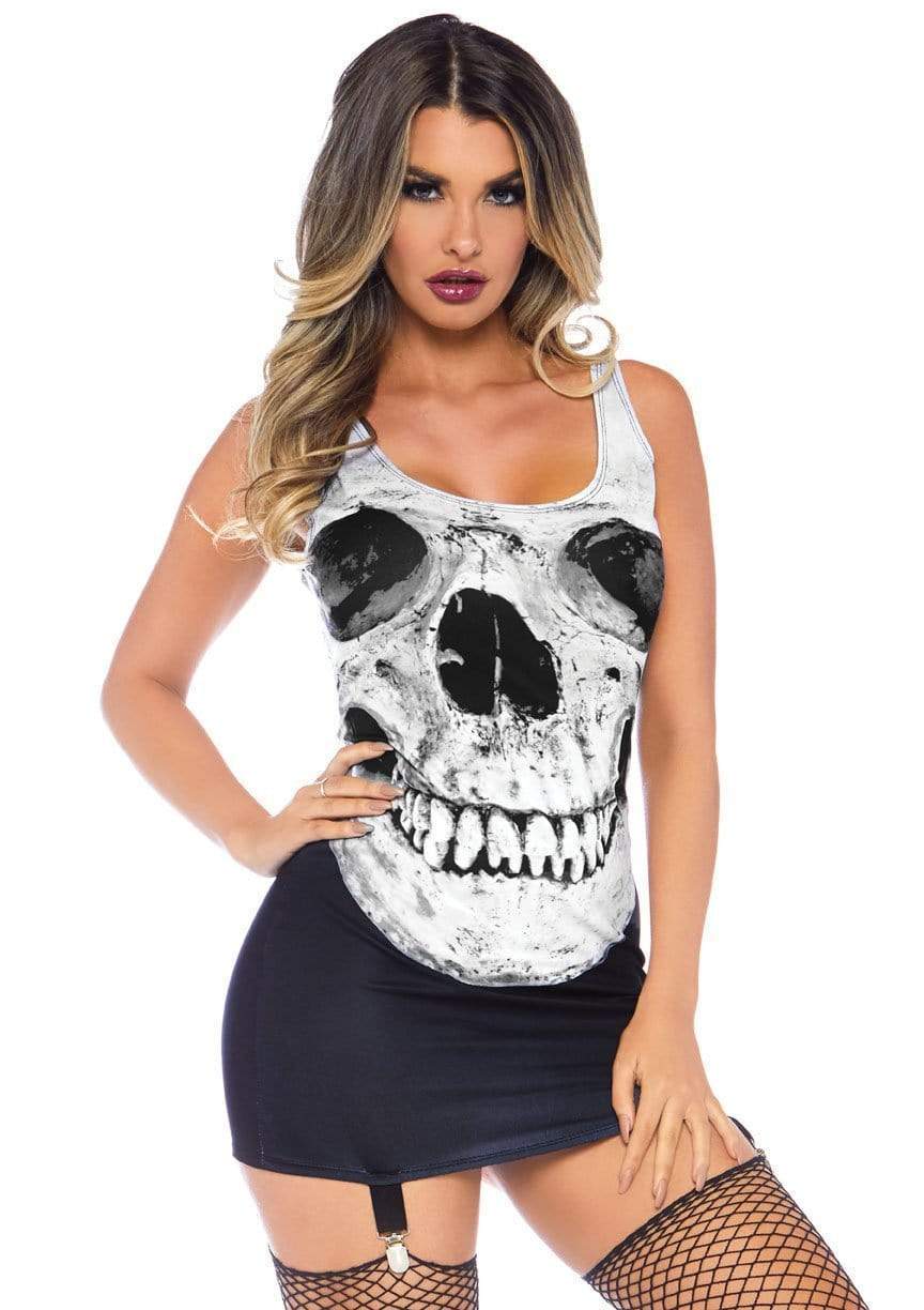 Skeleton Skull Garter Mini Dress, Women's Dresses | Leg Avenue