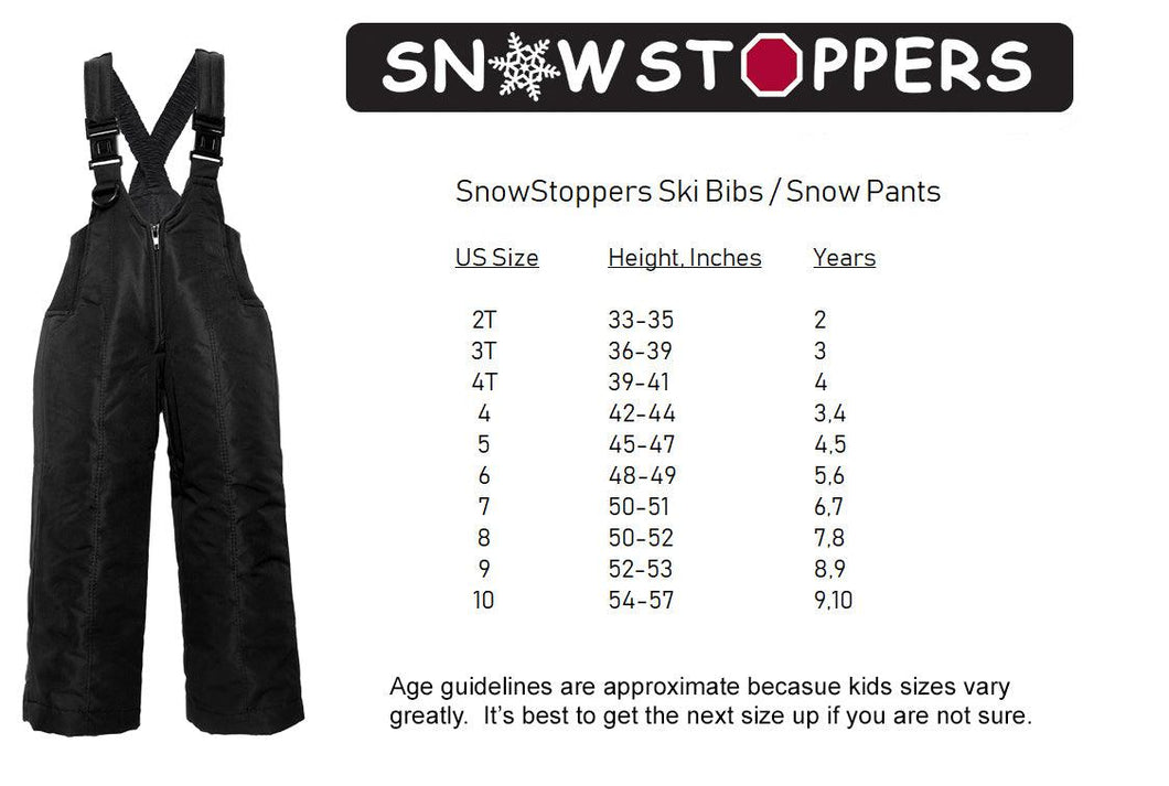 Bibs Size Chart