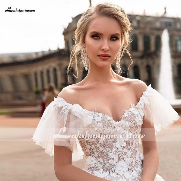 Long Sleeves Lace Deep V Neck Beach Wedding Dresses Roycebridal Official Store 3509