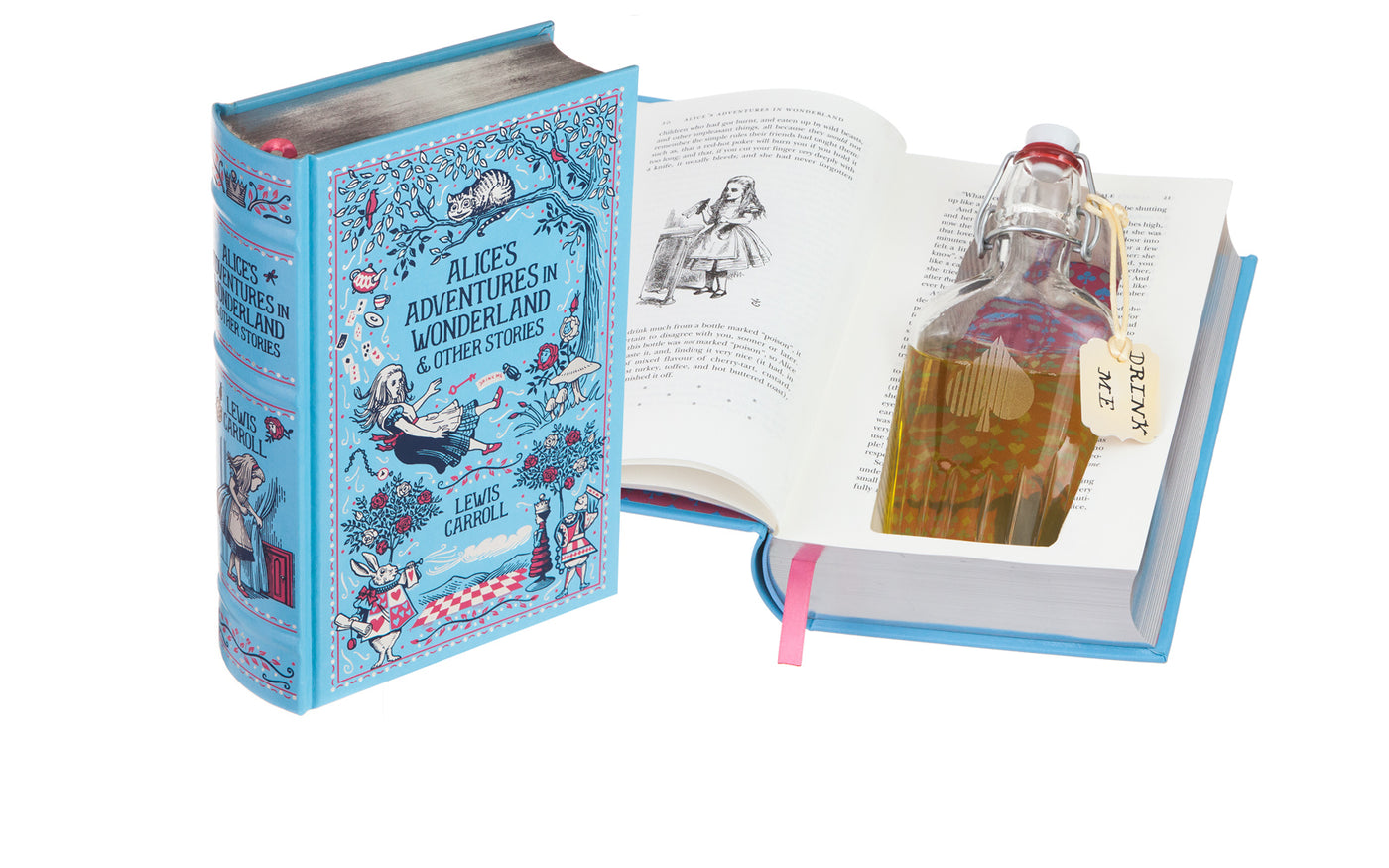 Magnetic Closure Leather-bound Alices Adventures in Wonderland by Lewis Carroll AliceDrink Me Flask Hollow Book