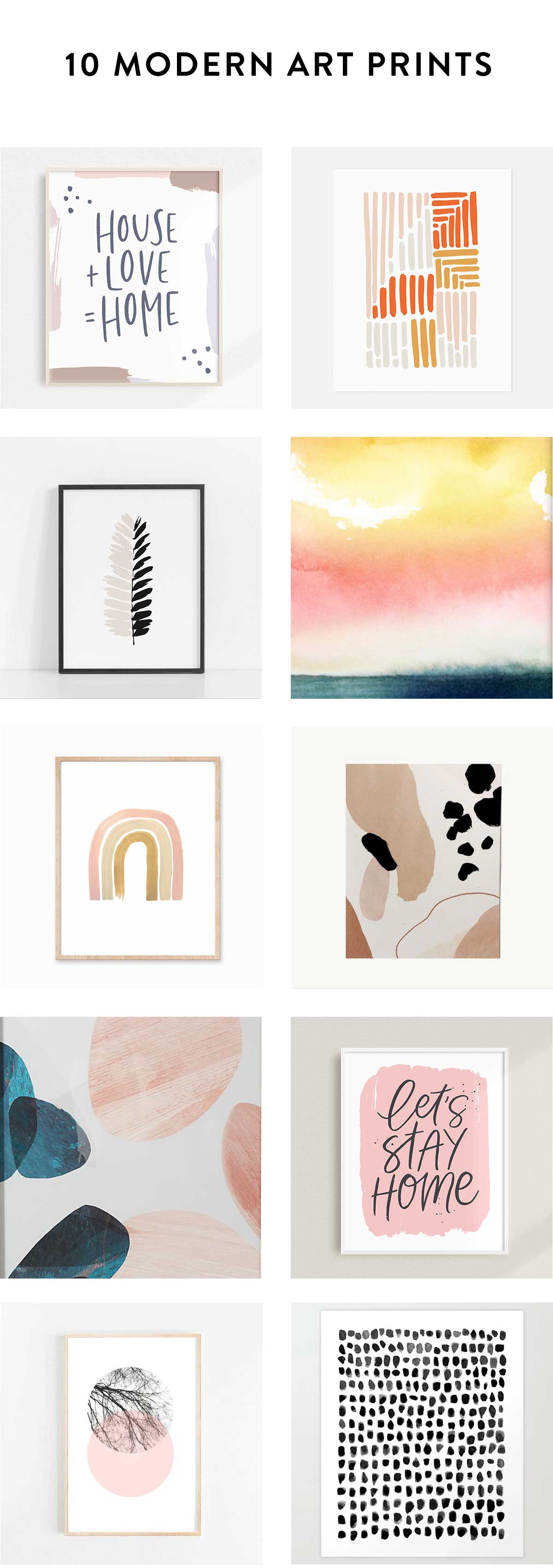 10 modern art prints for your living room walls