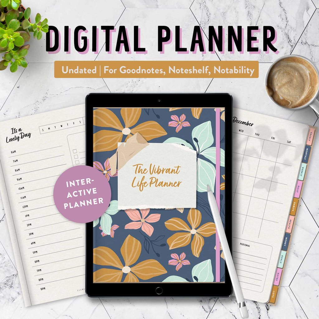 Digital Life Planner - Blue - Beautiful digital planner — Cozy Cottage 🍂