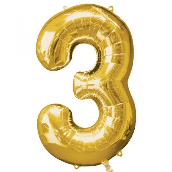 large gold number balloons