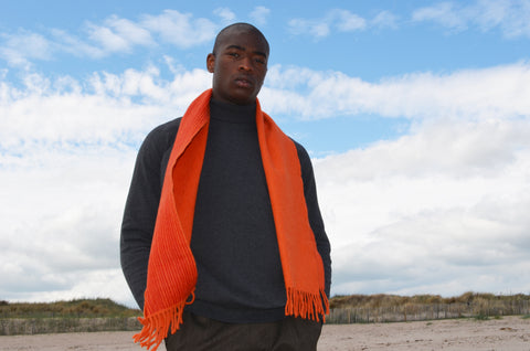 Menswear Angora wool scarf