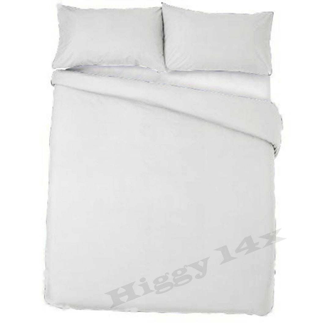 Plain Dyed Duvet Cover With Pillowcase Reversible Bedding Set
