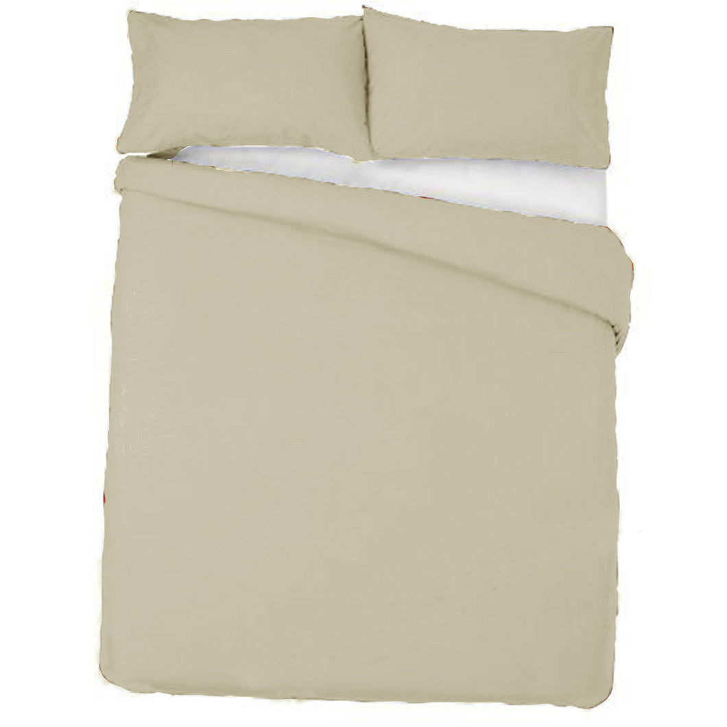 Plain Dyed Duvet Cover With Pillowcase Reversible Bedding Set